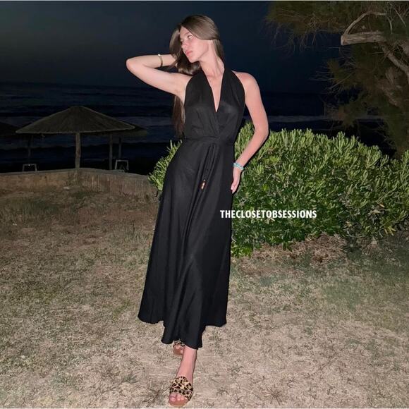 Zara Navy Halter Maxi Dress - Picture 13 of 16